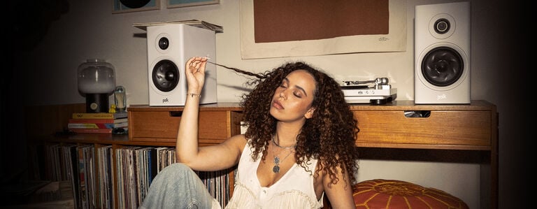 Woman listening to music Woman listening to music