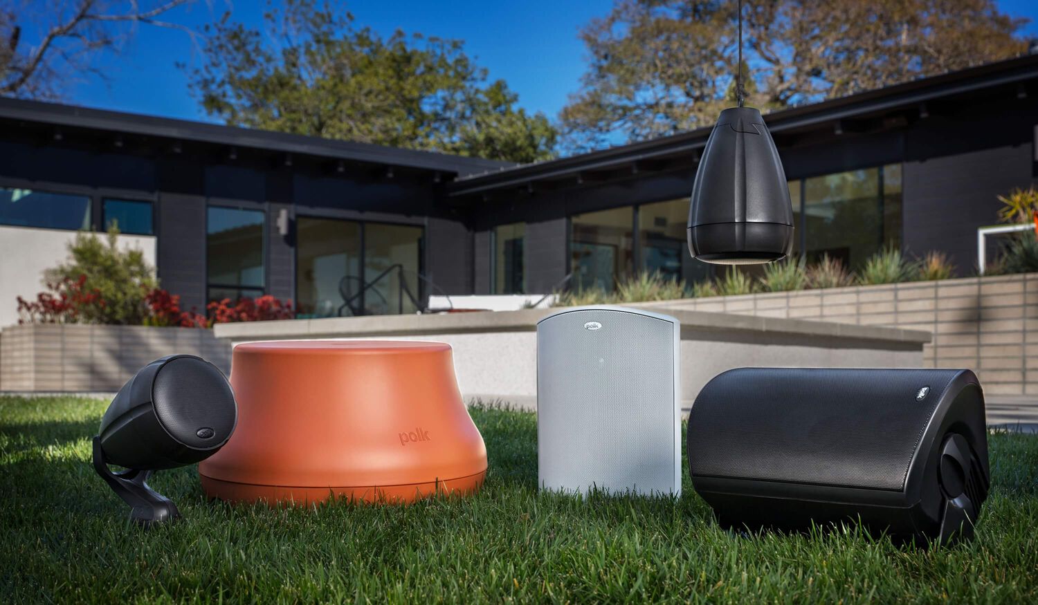 Atrium series lined up in a yard