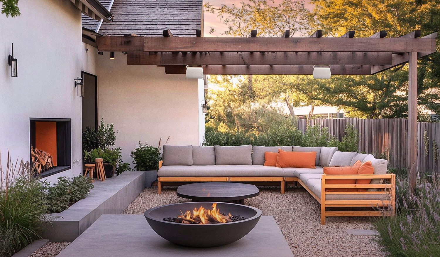Atrium series mounted outdoors