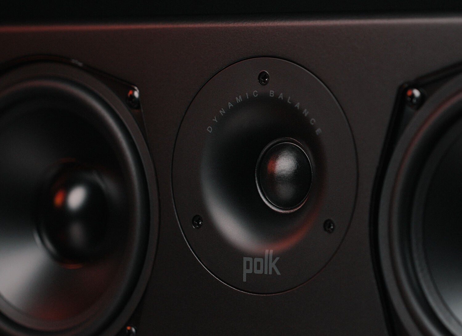 Close up of a center channel speaker
