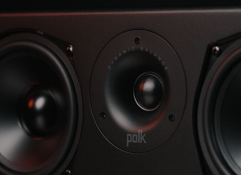 Close up of a center channel speaker