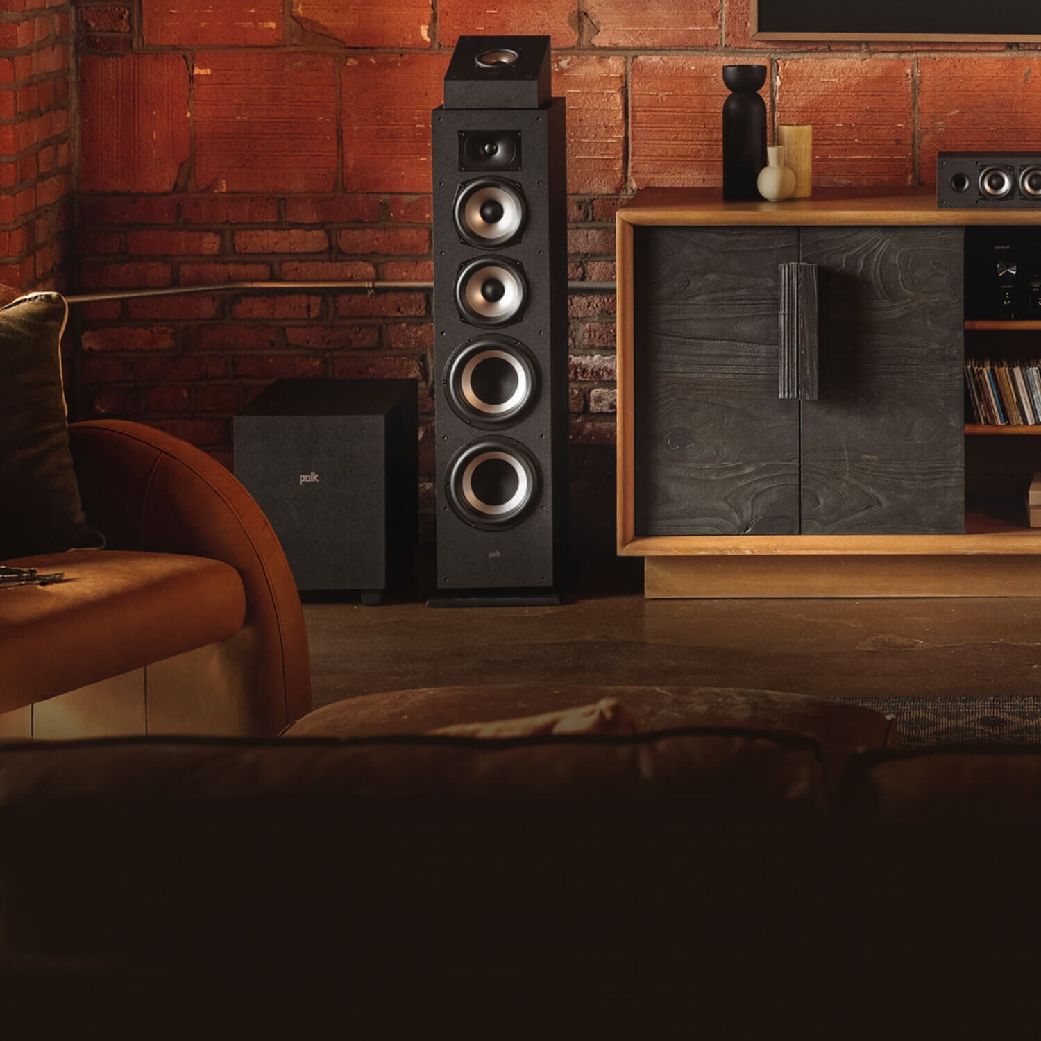 Polk floor-standing speakers