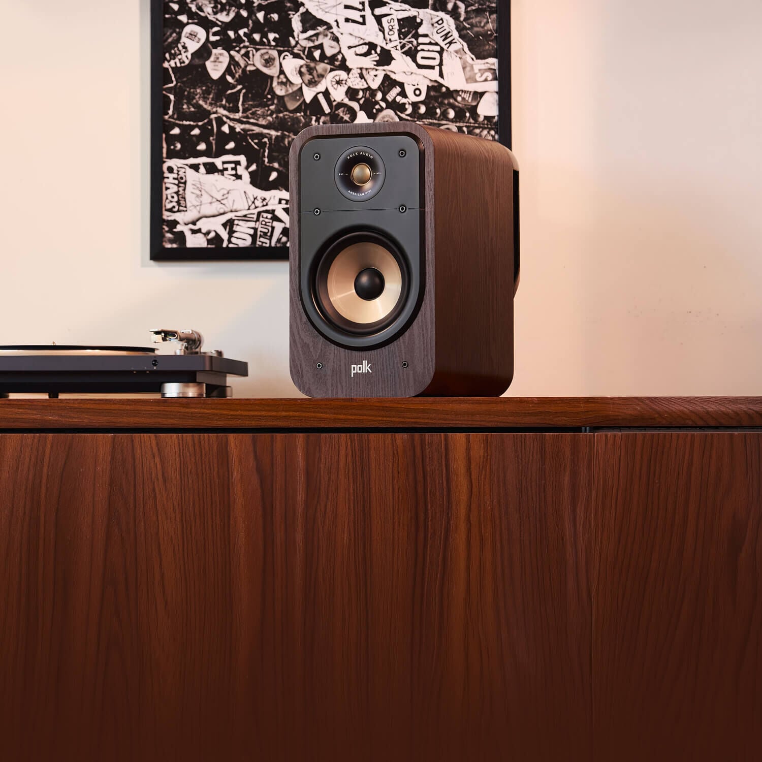 Polk bookshelf speaker with turntable