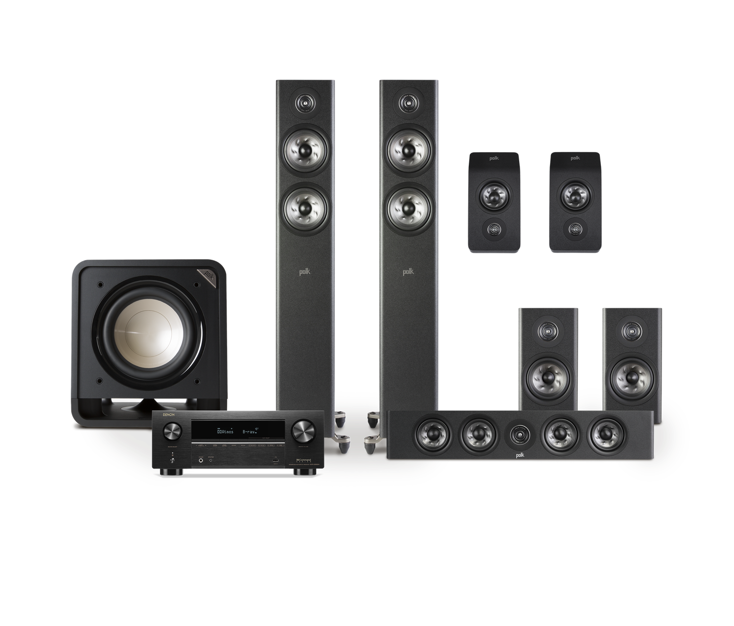 Reserve R500 Silver System with Denon AVR, Black, dynamic