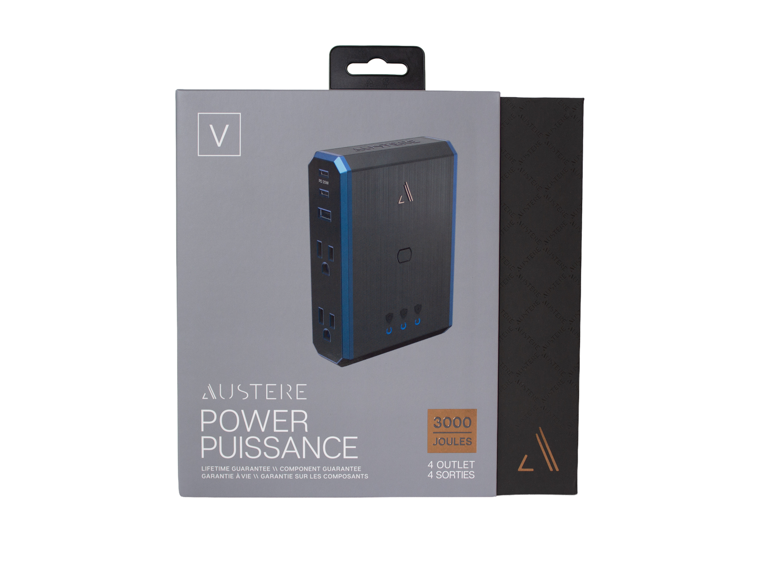 V Series Power 4-Outlet Surge Protector and Charger, , dynamic
