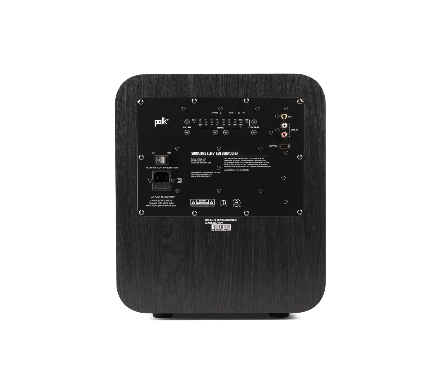Signature Elite ES8 Subwoofer, Black, dynamic