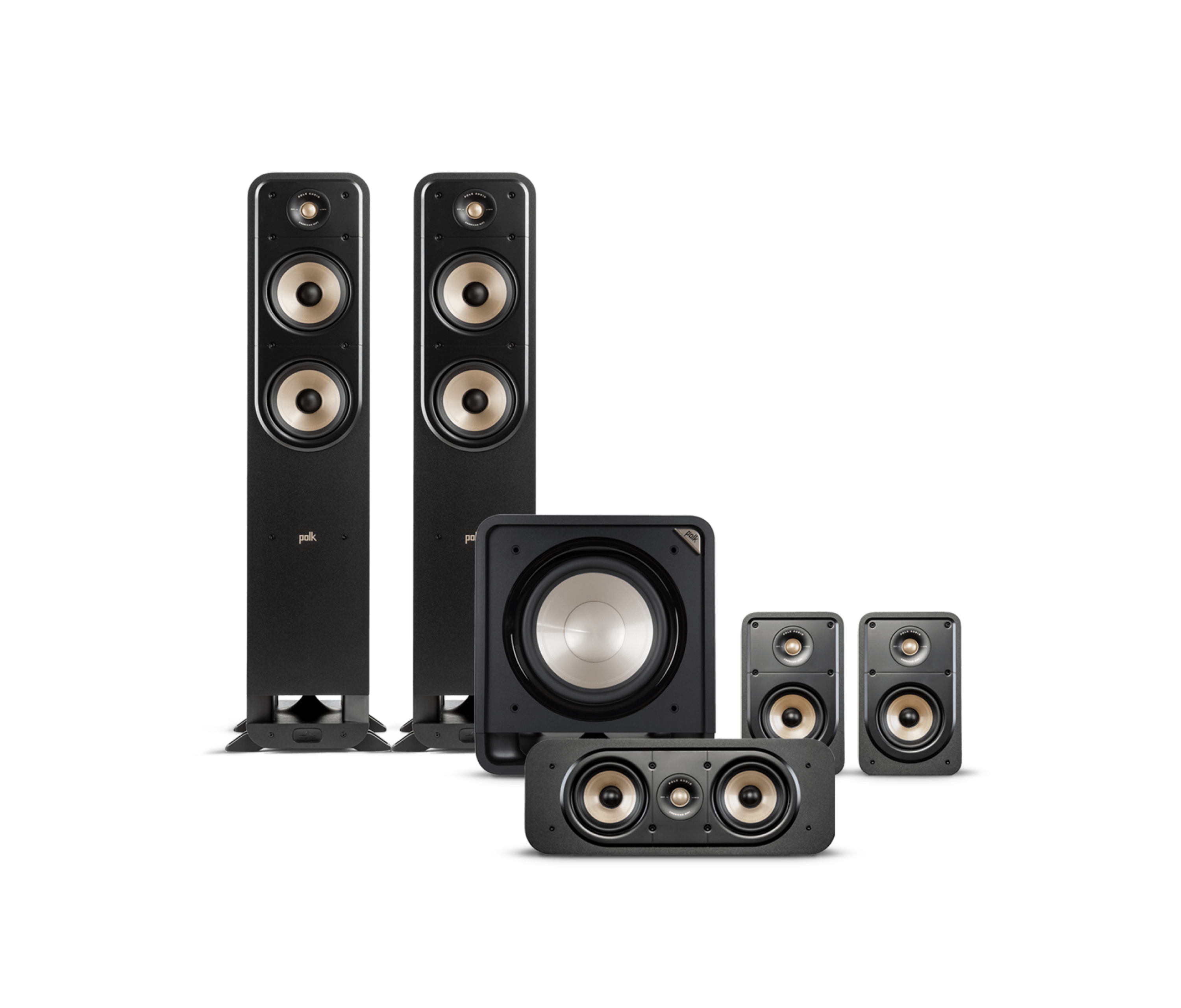 Polk Audio Monitor 5.0 Home Theater Pack, Black 300146-01-00-005 A2