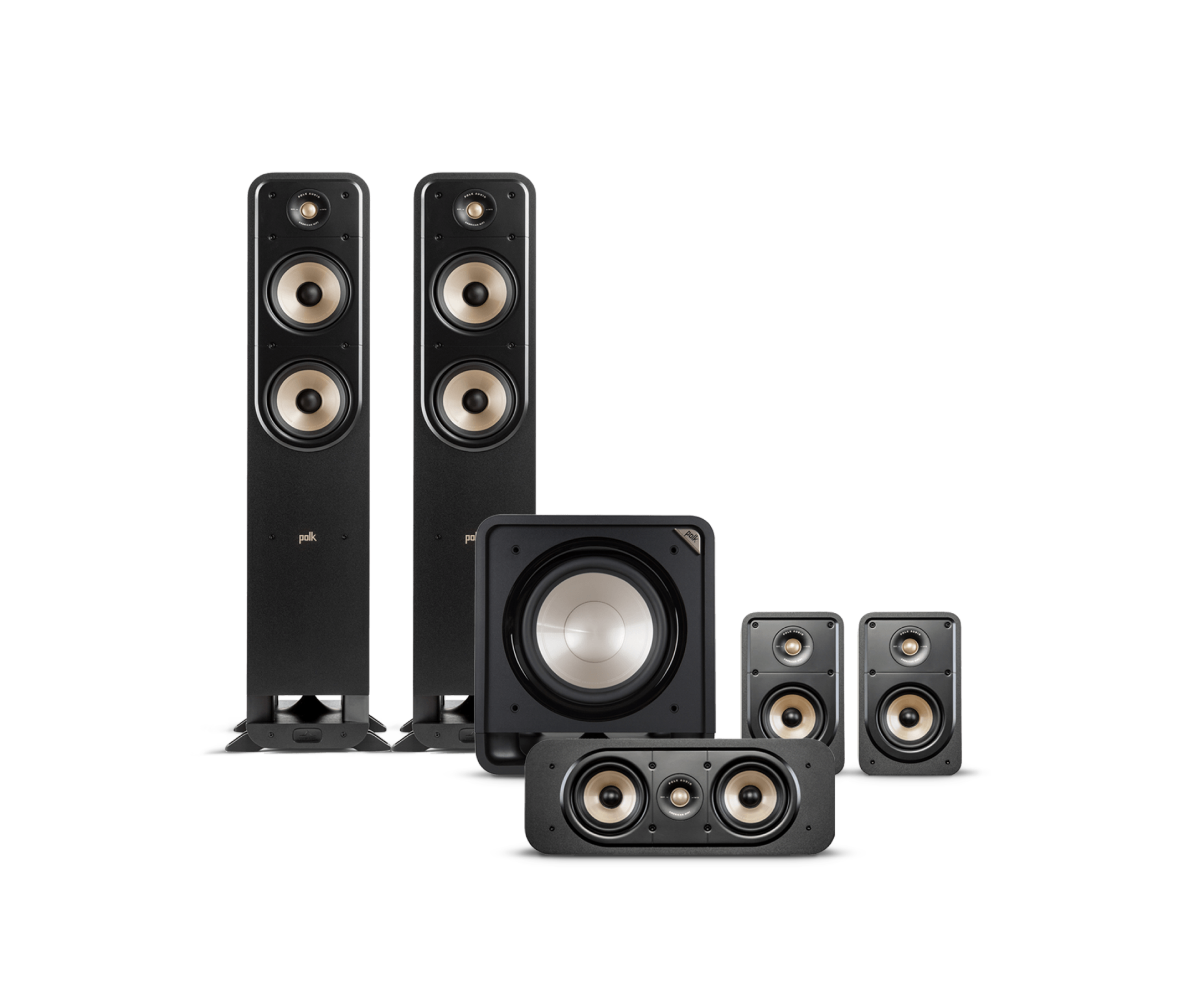 Polk Audio Monitor 5.0 Home Theater Pack, Black 300146-01-00-005 A2